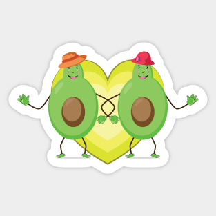 Mr and Miss Avocado Sticker